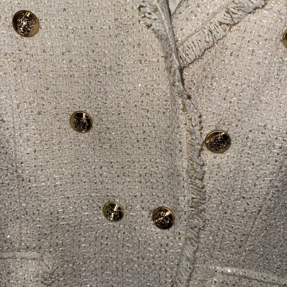 Vici Cream Double-Breasted Tweed Jacket - Picture 7 of 12